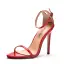 Sexy Rot Abend Sommer Sandalen Damen 2023 11 cm Stilettos Knöchelriemen Peeptoes Sandaletten Hochhackige