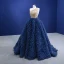 High-end Ocean Blue Rhinestone Ruffle Prom Dresses 2022 Ball Gown One-Shoulder Sleeveless Backless Floor-Length / Long Prom Formal Dresses