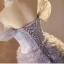 High-end Lavender Beading Pearl Sequins Ruffle Prom Dresses 2024 A-Line / Princess Off-The-Shoulder Short Sleeve Backless Floor-Length / Long Prom Formal Dresses