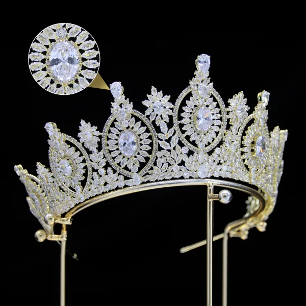 Baroque Bling Bling Argenté Faux Diamant Accessoire Cheveux Mariage 2024 Zircon Alliage Mariage