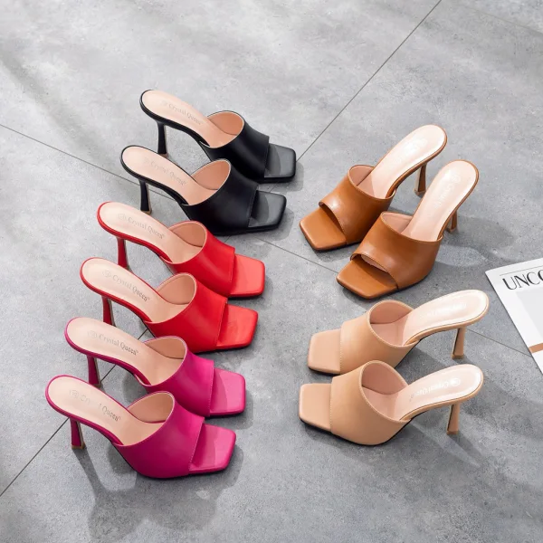 Modest / Simple Green Street Wear Womens Sandals 2023 9 cm Stiletto Heels Open / Peep Toe Sandals High Heels