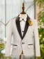 Fall Winter Silver Glitter 6-piece Long Sleeve Boys Wedding Suits 2025 Body Jewellery Coat Pants Shirt Tie Vest