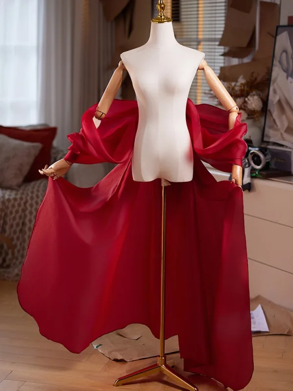 Unusual Burgundy Prom shawl 2025