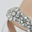 Charmant Silber Strass Pailletten Brautschuhe 2023 Knöchelriemen 8 cm Thick Heels Peeptoes Hochzeit Sandaletten Hochhackige