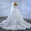 High-end White Beading Pearl Sequins Lace Flower Appliques Wedding Dresses 2023 Ball Gown Spaghetti Straps Sleeveless Backless Court Train Wedding