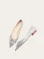 Sparkly Silver Rhinestone Sequins Flat Pointed Toe Wedding Shoes 2024