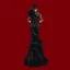 Haut de Gamme Noire Fait main Perlage Paillettes Robe De Soirée 2023 Trompette / Sirène Encolure Dégagée Appliques 1/2 Manches Ceinture Train De Balayage Soirée Robe De Ceremonie