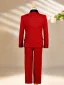 Fall Winter Red Glitter 6-piece Long Sleeve Boys Wedding Suits 2025 Body Jewellery Coat Necklace Pants Shirt Tie