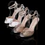 Sparkly Purple Pearl Evening Party Womens Sandals 2023 Ankle Strap 12 cm Stiletto Heels Open / Peep Toe Sandals High Heels