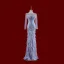 Luxury / Gorgeous Sexy Sky Blue Handmade  Tassel Beading Pearl Cascading Ruffles Evening Dresses 2023 Trumpet / Mermaid V-Neck Long Sleeve Sweep Train Evening Party