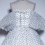 Fashion White Spotted Prom Dresses 2023 A-Line / Princess Off-The-Shoulder Short Sleeve Backless Floor-Length / Long Prom Formal Dresses