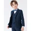 Modern / Fashion Navy Blue Long Sleeve 5-piece Boys Wedding Suits 2023 Wedding Coat Pants Shirt Tie Vest