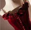Chic / Beautiful Burgundy Flower Velvet Formal Dresses 2024 Trumpet / Mermaid Spaghetti Straps Sleeveless Backless Sweep Train Evening Party Evening Dresses