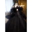 Modern / Fashion Black Cascading Ruffles Sequins Prom Dresses 2023 Ball Gown Spaghetti Straps Sleeveless Backless Sweep Train Prom Formal Dresses