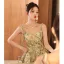 Flower Fairy Sage Green Sequins Embroidered Homecoming Graduation Dresses 2025 A-Line / Princess Spaghetti Straps Sleeveless Backless Knee-Length Formal Dresses