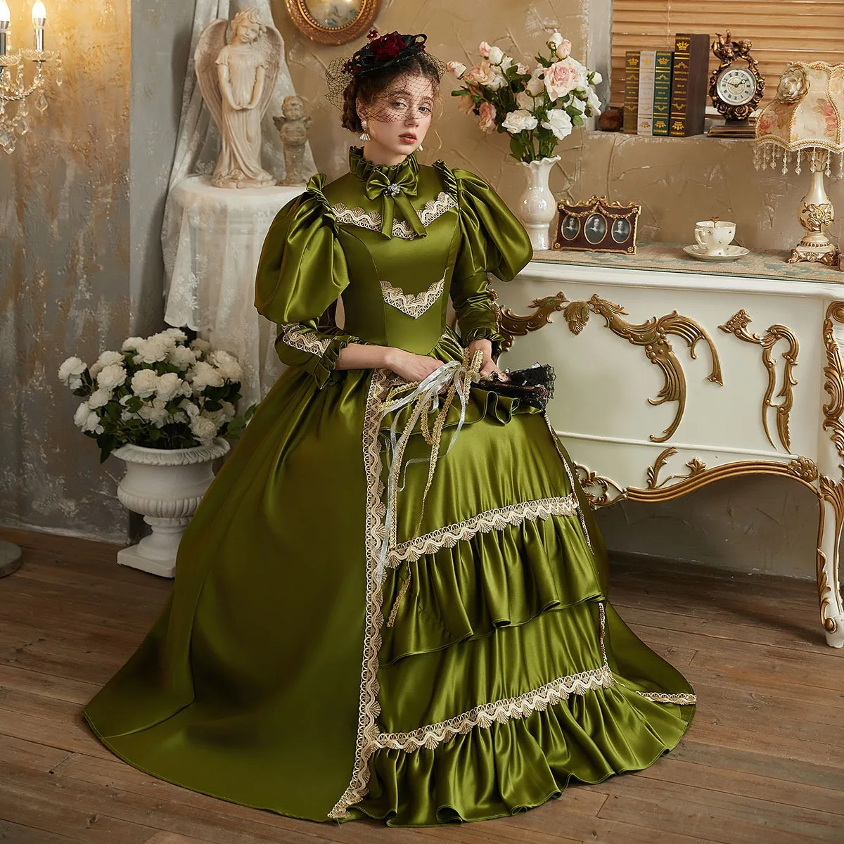 green emerald velvet dress Vintage Evening Dress Box of 15 main image 1
