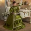 Vintage / Originale Vert Foncé Noeud Robe De Bal 2024 Robe Boule Col Haut Manches Longues Longue Promo Robe De Ceremonie