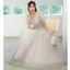 Chic / Belle Gris Paillettes Robe De Bal 2022 Princesse V-Cou Manches Courtes Dos Nu Longue Promo Robe De Ceremonie