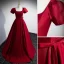 Elegant Burgundy Satin Prom Dresses 2022 A-Line / Princess U-Neck Short Sleeve Backless Bow Sash Floor-Length / Long Formal Dresses