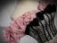 Lovely Blushing Pink Glitter Prom Dresses 2023 A-Line / Princess Off-The-Shoulder Bow Short Sleeve Backless Floor-Length / Long Formal Dresses