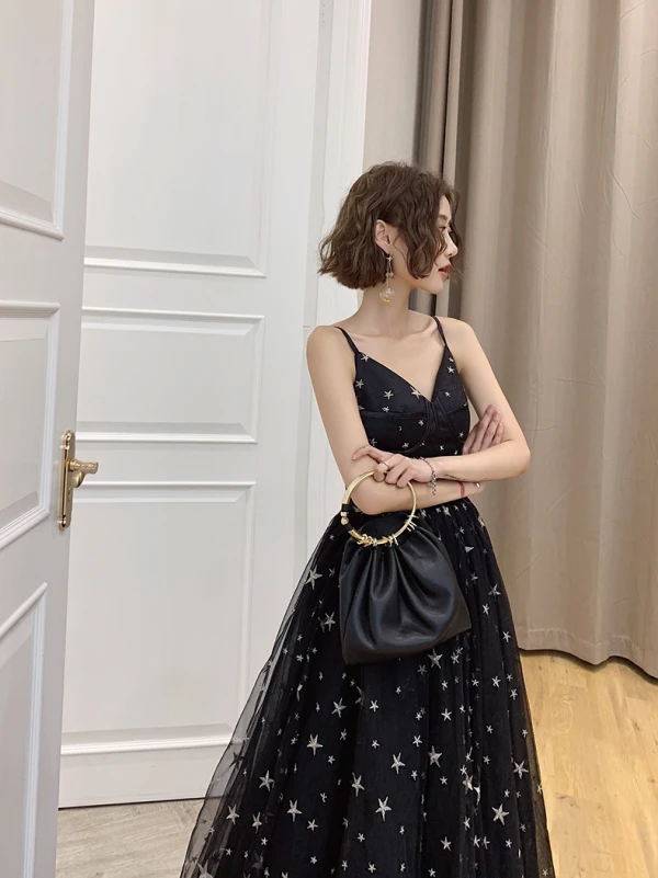 black long plus size dress Unique Vintage Plus Size Black Long Sleeve Devon Swing Dress main image 0