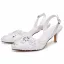 Elegant White Pearl Lace Flower Wedding Shoes 2026 6 cm Stiletto Heels Pointed Toe Wedding High Heels