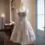 Chic / Belle Gris Paillettes Courte de retour Robe De Graduation 2024 Princesse Dos Nu Tulle Bretelles Spaghetti Sans Manches Robe De Ceremonie