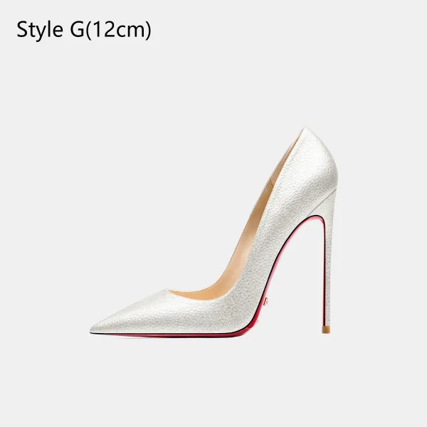Sexy Rose Gold Evening Party Red Sole Pumps 2026 12 cm Stiletto Heels Pointed Toe High Heels