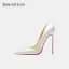 Sexy Rose Gold Evening Party Red Sole Pumps 2026 12 cm Stiletto Heels Pointed Toe High Heels