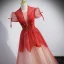 Chic / Belle Multi-Couleurs Rouge Robe De Bal 2022 Princesse U-Cou Manches Courtes Dos Nu Perlage Paillettes Longue Robe De Ceremonie