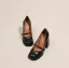 Vintage / Retro Yellow Prom Satin Pumps 2024 10 cm Thick Heels Square Toe Pumps High Heels