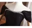 Chic / Belle Noire Faux Diamant Paillettes de retour Courte Velours Robe De Graduation 2025 Princesse De l'épaule Manches Courtes Dos Nu