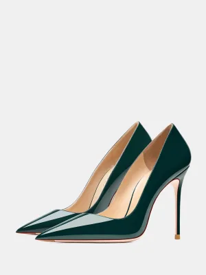 Sexy Dark Green Evening Party Patent Leather Pumps 2026 10 Cm Stiletto Heels Pointed Toe High Heels