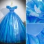 Cendrillon Chic / Belle Bleu Papillon Appliques Robe De Bal 2023 Robe Boule Volants De l'épaule Manches Courtes Dos Nu Longue Promo Robe De Ceremonie