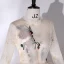 Élégant Champagne Paillettes En Dentelle Fleur Robe De Bal 2022 Robe Boule Col Haut Manches de cloche Longue Robe De Ceremonie