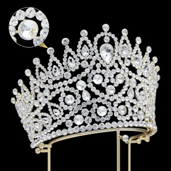 Barokowy Srebrny Rhinestone Stop Ozdoby Do Włosów Ślubne 2024 Ślub Akcesoria