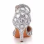 Charmant Doré Soirée Cristal Sandales Femme 2023 Bride Cheville Faux Diamant 5 cm Talons Aiguilles À Bout Pointu Sandales Talons Hauts