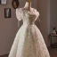 Flower Fairy Multi-Colors Sequins Appliques Short White Homecoming Graduation Dresses 2024 A-Line / Princess Scoop Neck Short Sleeve Backless Formal Dresses