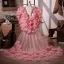 Bloemenfee Candy Roze Handgemaakt Appliques Gala sjaal 2026 Tule