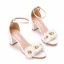 Chic / Belle Blanche Appliques Promo Sandales Femme 2022 Bride Cheville 7 cm Talons Épais Peep Toes / Bout Ouvert Sandales Talons Hauts