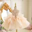 Voluminous Champagne Beading Sequins Cascading Ruffles Birthday Short Flower Girl Dresses 2026 Ball Gown Scoop Neck Sleeveless Backless