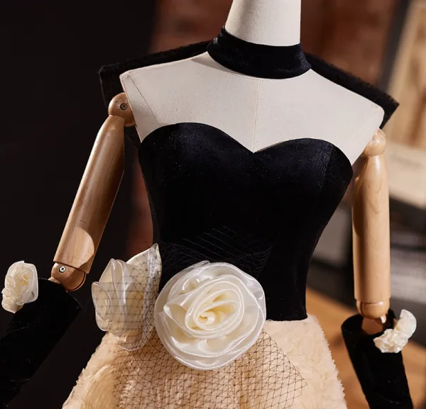 Mode Champagner Applikationen Rüschen Ballkleider 2024 Ballkleid Bandeau Ärmellos Rückenfreies Schleife Lange Ball Festliche Kleider