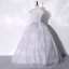 Charming Sky Blue Cascading Ruffles Prom Dresses 2023 Ball Gown Off-The-Shoulder Sleeveless Floor-Length / Long Prom Formal Dresses