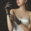 Vintage / Retro Black Lace Spotted Wedding Bridal Gloves 2025