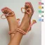 Sexy Blanche Soirée Sandales Femme 2022 Perle Noeud Bride Cheville 9 cm Talons Aiguilles Peep Toes / Bout Ouvert Chaussures Femmes Talons Hauts
