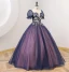 Vintage / Originale Bleu Marine Paillettes Robe De Bal 2022 Robe Boule Encolure Dégagée Manches Courtes Dos Nu Longue Promo Robe De Ceremonie