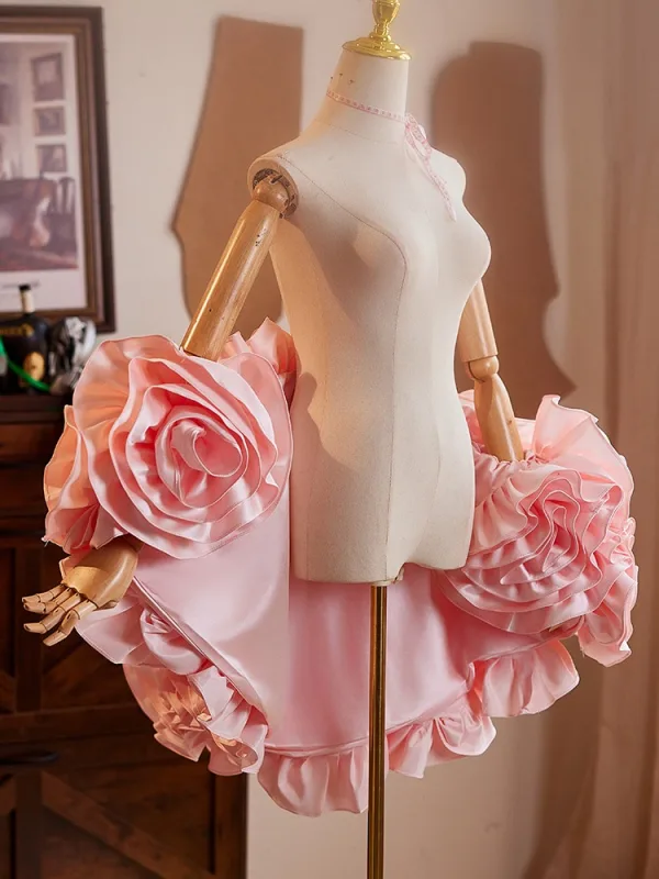 Chic / Belle Rose Bonbon Fait main Fleur Promo châle Vestes & Enveloppements 2024