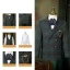 Ink Blue Plaid 6-piece Boys Wedding Suits 2022 Long Sleeve Body Jewellery Coat Pants Shirt Tie Vest
