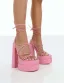 Unique Lavendel Strassenmode Sandalen Damen 2022 Knöchelriemen 12 cm Stilettos Peeptoes Sandaletten Hochhackige