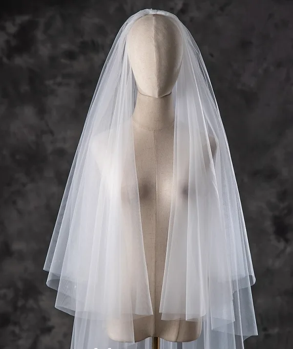 Simple Blanche 1 m Tulle Voile De Mariée 2025